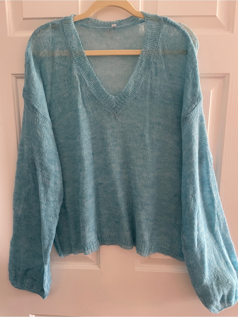 Light Blue V-Neck Women’s Sweater